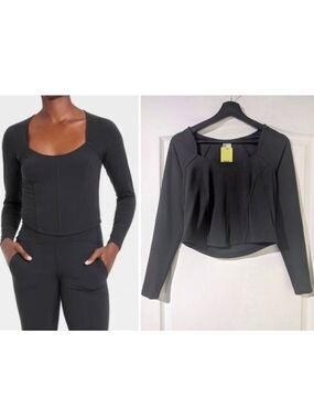 All In Motion | Everyday Soft Cropped Long Sleeve Top In Black